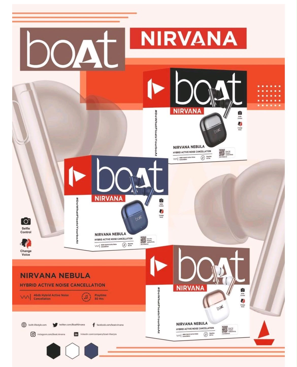 Boat nirvana (Nebula) 1st Quality shiny Earbuds extra bass sound