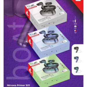 Boat Airbuds (501)All shiny Hard Box Volume Working Extra Bass Sound 1by1 Lamination