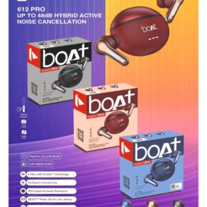 New Boat Airdopes 612 pro ultra shiny Hard Box premium Quality Extra Bass sound