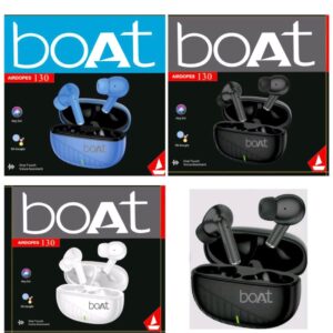 Boat Airdopes 130 Hard box +Extra Bass sound 1by1 Lamination