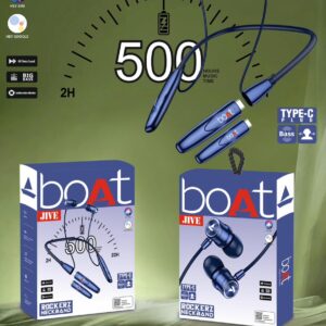 Boat Rockerz (Double Battery-500 Hours music time) Neckband Double Box Magnetic on off+voice changer &vibration
